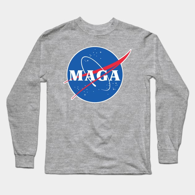 Nasa / MAGA Logo Tribute/Parody Design Long Sleeve T-Shirt by DankFutura